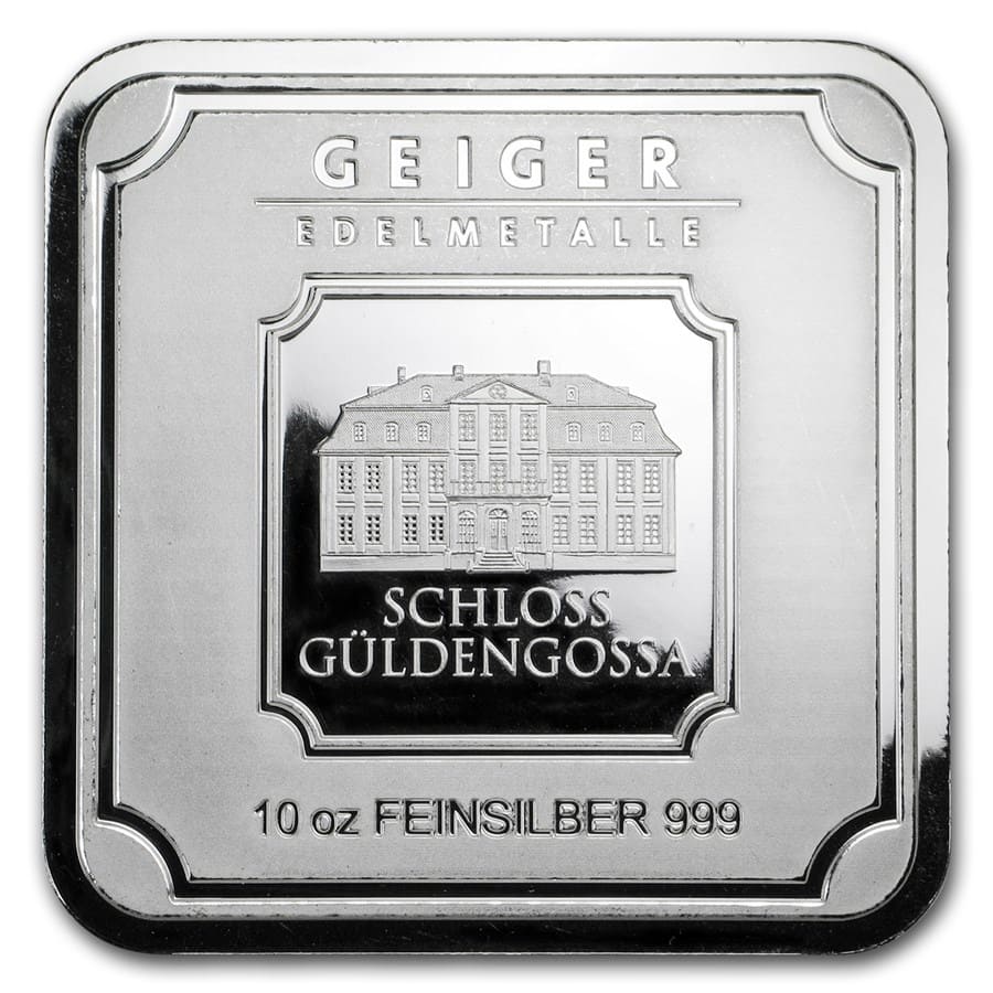1x Geiger Edelmetalle 10 Gram Square Silver Bar from a Mint Sealed Box